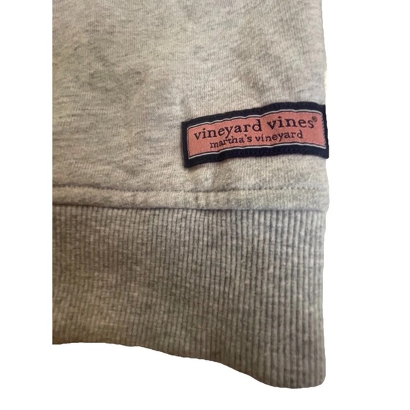 Vineyard Vines Mens L Quilted Shoulder 1/4 Snap Pullover Sweater Gray Sweatshirt - Picture 3 of 10